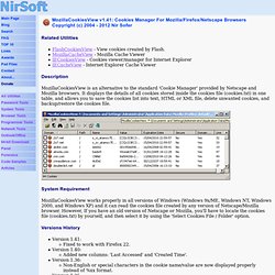 MozillaCookiesView: Cookies Manager For Mozilla/Firefox/Netscape Browsers