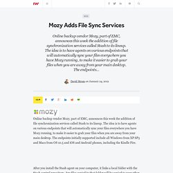 Mozy Adds File Sync Services