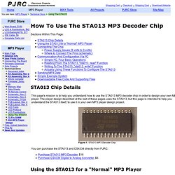 MP3 Player, How To Use The STA013 MP3 Decoder Chip