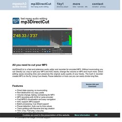 mp3DirectCut - editor to cut, fade, split and record compressed mpeg audio