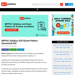 MPPSC Syllabus 2021