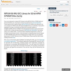 MPU9150 IMU I2C Library for 32-bit ARM STM32f103xx family