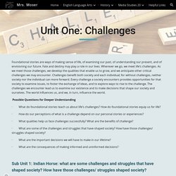 Mrs. Moser - Unit One: Challenges
