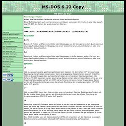 MS-DOS 6.22 Befehlsreferenz Copy