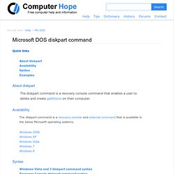 MS-DOS diskpart command help