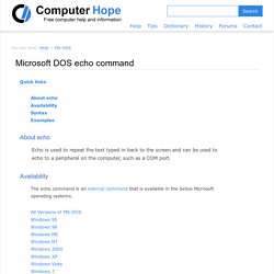 MS-DOS echo command help