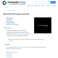 MS-DOS xcopy command help