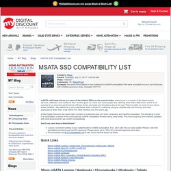 mSATA SSD Compatability List