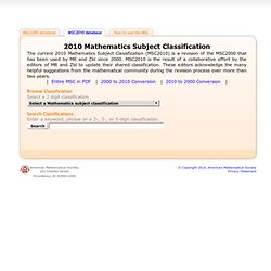 MSC2010 database