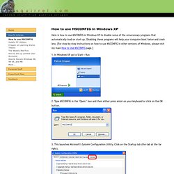 How to use MSCONFIG in Windows XP: NetSquirrel.com