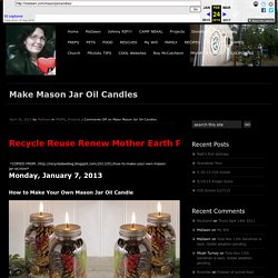 Make Mason Jar Oil Candles