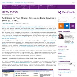 Add Spark to Your OData: Consuming Data Services in Excel 2010 Part 1 - Beth Massi - Sharing the goodness