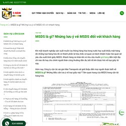 MSDS là gì? Những lưu ý về MSDS đối với khách hàng