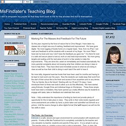 MsFindlater's Teaching Blog: Marking For The Masses And Feedback For The Future