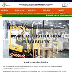 MSME Registration Eligibility