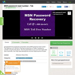 MSN password reset number - Tek