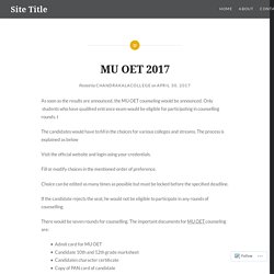 MU OET 2017 – Site Title