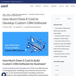 How Much Does It Cost to Develop Custom CRM Software