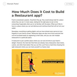 How Much Does it Cost to Build a Restaurant app?