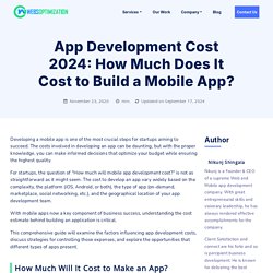 How Much Does It Cost to Develop an App