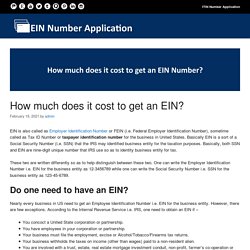 How much does it cost to get EIN?