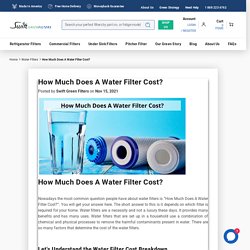 How Much Does A Water Filter Cost?