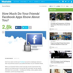 How Much Do Your Friends' Facebook Apps Know About You?