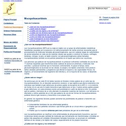 Mucopolisacaridosis: National Institute of Neurological Disorders and Stroke (NINDS)