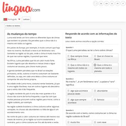 As mudanças do tempo - Texto em português
