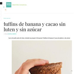 Muffins de banana y cacao sin gluten y sin azúcar