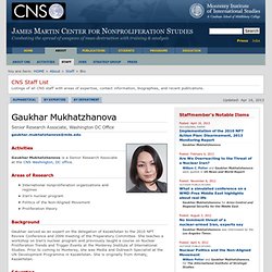 The James Martin Center for Nonproliferation Studies (CNS)