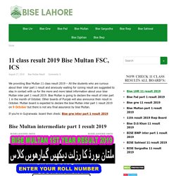 Bise Multan 11 class result 2019