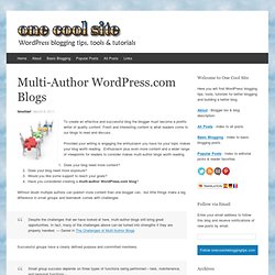 Multi-Author WordPress.com Blogs
