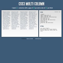 CSS3 Multi Column Layout Generator