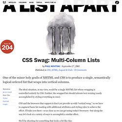 CSS Swag: Multi-Column Lists