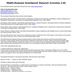 Multi-Domain Sentiment Dataset