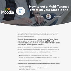 How to get a Multi-Tenancy effect on your Moodle site