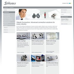 Quick couplings, multicouplings, QMC systems, tool changers: connectors for compressed air and all types of fluids - Stäubli