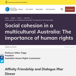 Social cohesion in a multicultural Australia: The importance of human rights