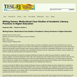 Writing Games: Multicultural Case Studies of Academic Literacy Practices in Higher Education