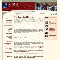 OPHI's Alkire Foster Method for Measuring Multidimensional Poverty