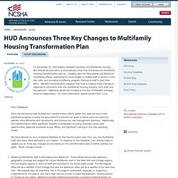 HUD Announces Three Key Changes to Multifamily Housing Transformation Plan
