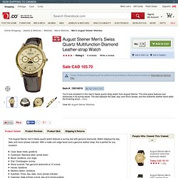 August Steiner Men's Swiss Quartz Multifunction Diamond Strap Watch
