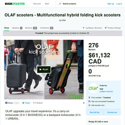 OLAF scooters - Multifunctional hybrid folding kick scooters by Olaf