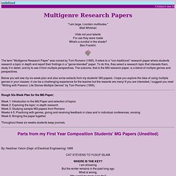 Multigenre Research Papers