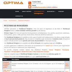 Shop Quality Multihead Weighers in Australia at OPTIMA Weightech