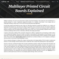 Multilayer Printed Circuit Boards Explained