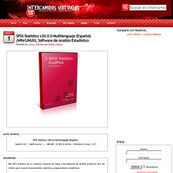 SPSS Statistics v20.0.0 Multilenguaje (Español) (WIN/LINUX), Software de Análisis Estadístico