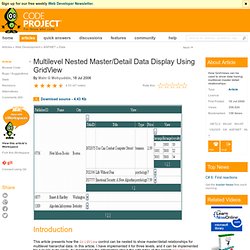 Multilevel Nested Master/Detail Data Display Using GridView