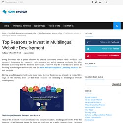 Top Reasons to Invest in Multilingual Website Development! Equal Infotech